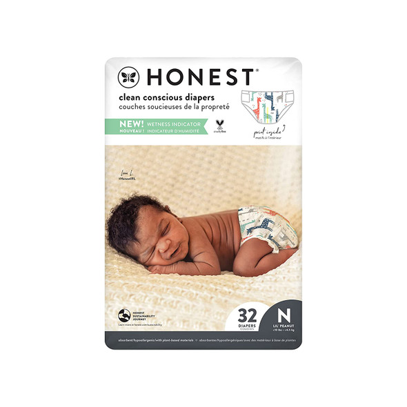 THE HONEST COMPANY Multi-Color Giraffee Size 0 Diapers, 32 CT
