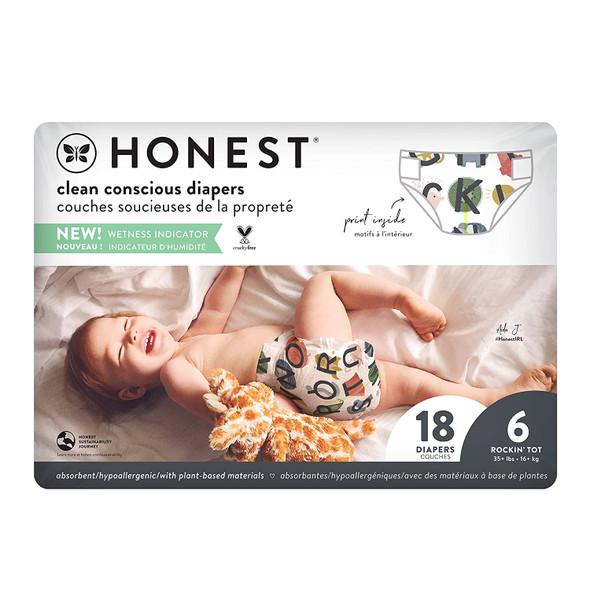 The Honest Company, Diapers All The Letters Size 6, 18 Count