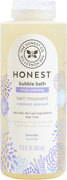 The Honest Company Truly Calming Lavender Bubble Bath, 12 fl. oz. and The Honest Company Truly Calming Lavender Shampoo + Body Wash, 10 Fl Oz (Pack of 1)