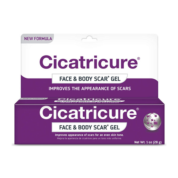 Cicatricure Scar Gel Cream Reduces Visible Scarring From Surgery, Burns, Acne, Injury 1.0 oz ( 2pk.)