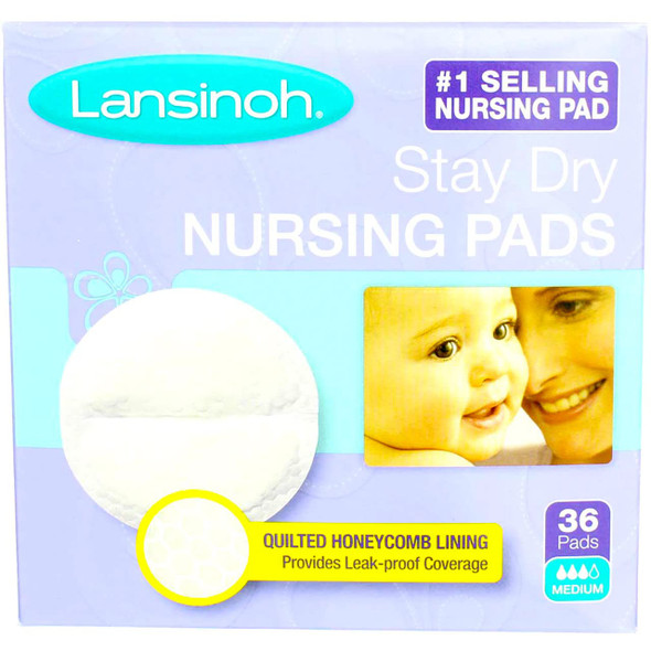 Lansinoh Stay Dry Disposable Nursing Pads for Breastfeeding, 36 Ct