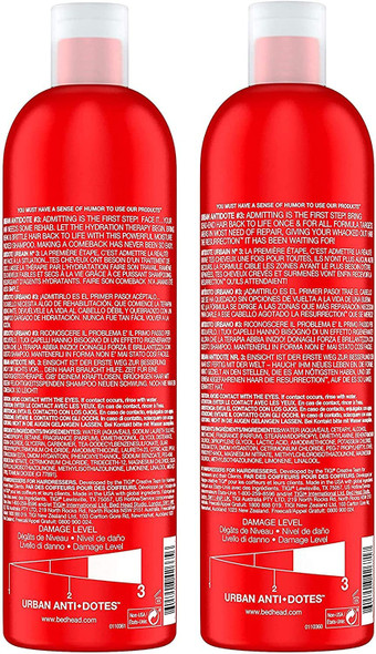 Bed Head by TIGI Urban Antidotes Resurrection Shampoo and Conditioner for Damaged Hair 25.36 fl oz 2 count