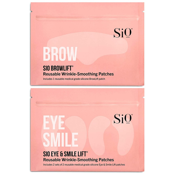 SiO Beauty BrowLift and Eye and Smile Lift (4 Week Supply) Anti-Wrinkle Patches - Smooth Forehead, Eye, and Smile Wrinkles Overnight