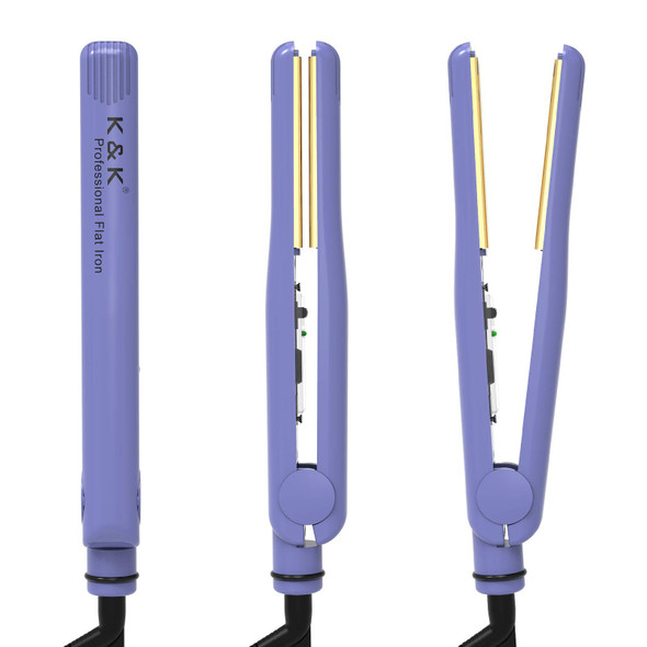 1 Inch Hair Straightener planchas de Cabello Professional Nano Ceramic Titanium Iron 2 in 1 Straightening and Curling 3DFloating Plate All Hair Types Anti frizz 180 to 400 Adjusttable Temp Purple