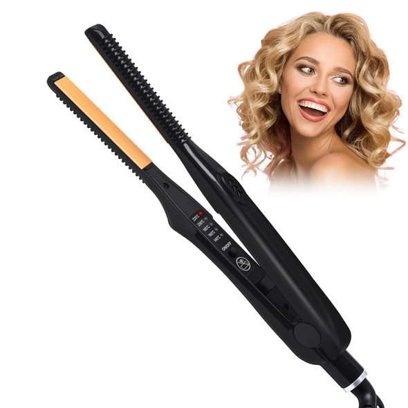 Yitrust Mini Flat Iron for Short Hair, 1/2 Inch Pencil Flat Iron for Edges, Mini Hair Straightener with 5 Temp Setting, Dual Voltage, Auto Shut Off, 15s Fast Heat up Small Flat Irons for Hair Styling