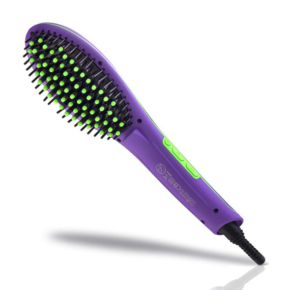 ProCabello Luxury 5500 Ionic Hair Straightener Brush with FRIZZ Free Ceramic Tourmaline Coating | Single Pass Infrared Straightening | Anti-Scald | Auto-Off & Dual Voltage (Purple)