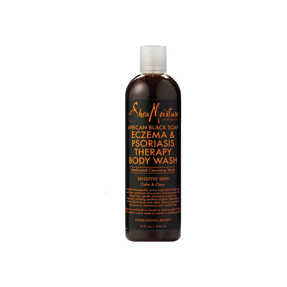 Shea Moisture African Black Soap Eczema & Psoriasis Therapy Body Wash 12 oz