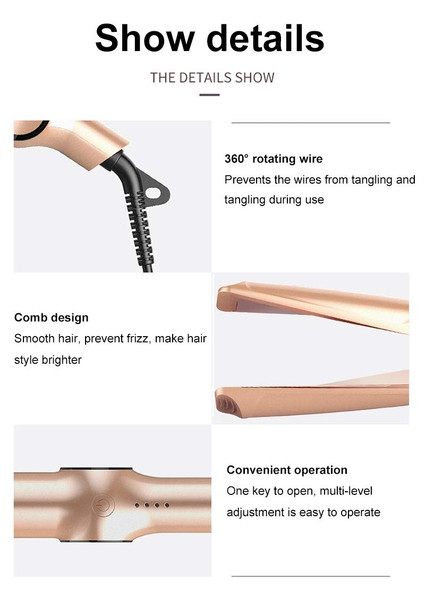 PRETTI CITI 2 in 1 Hair Straightener and Curler | Professional Salon Flat Iron Ceramic Twist Plate with Temperature Control | Flat Iron Hair Styling Tools with Salon High Heat 450 Dual Voltage (Gold)