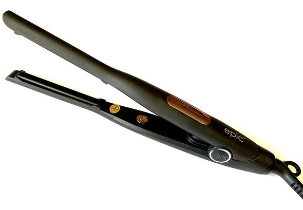 ONE Styling Epic Flat Iron, Small Flat Iron for Short Hair and Pixie Cut, 3/10 Inch Titanium Beard Hair Straightener with One Button Control for 4 Temperature Settings, Dual Voltage