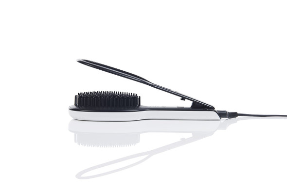 InStyler Glossie Ceramic Styling Brush - Fast & Easy Hair Straightening Detangler Brush with Powerful Tourmaline Ceramic Heated Plates - 4 Heat Settings Up to 450°F - For Thick, Frizzy or Curly Hair