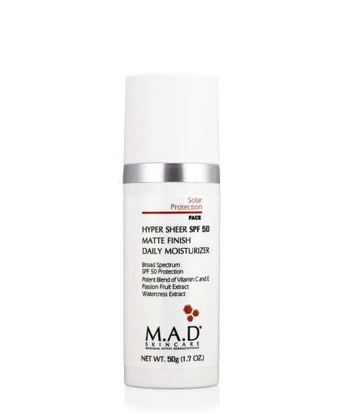 M.A.D SKINCARE SOLAR PROTECTION: Hyper Sheer Matte Finish SPF 50 Daily Moisturizer - 50g