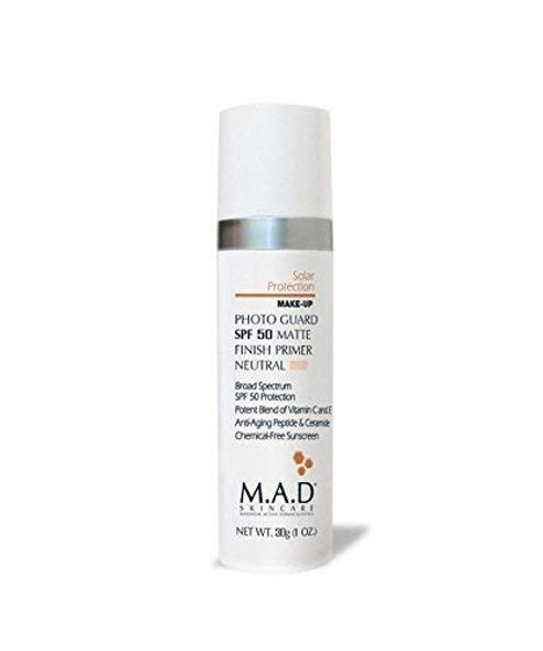 M.A.D Skincare Solor Protection Photo Guard SPF 50 Matte Finish Primer - Anti-Aging (Neutral/Medium)