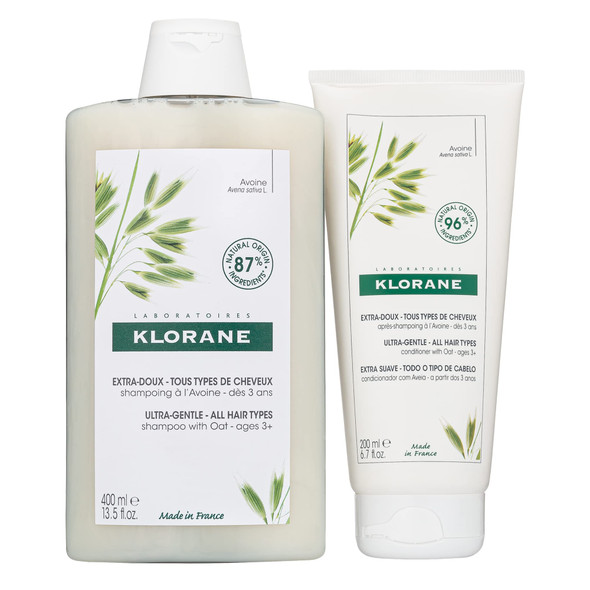 Klorane Ultra-Gentle Shampoo with Oat Milk, Suitable for the Entire Family, SLS and Paraben Free