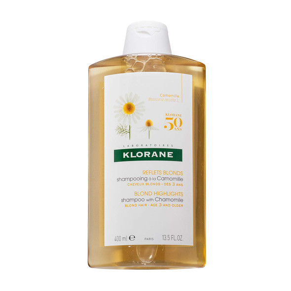 Klorane Shampoo with Chamomile for Blonde Hair, Enhances highlights, brightens blonde hair, Paraben, Hydrogen Peroxide, Ammonia, SLS Free, 13.5 oz.