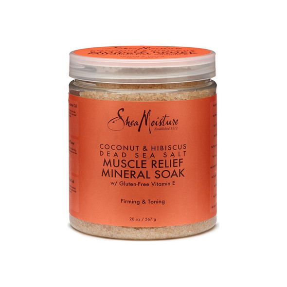 Shea Moisture Coconut & Hibiscus Dead Sea Salt Muscle Relief Mineral Soak for Unisex 20 oz