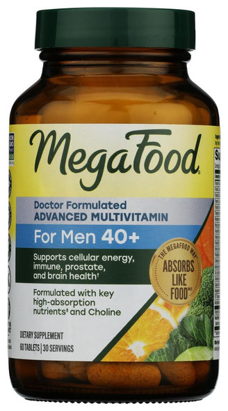MegaFood Advanced Multivitamin for Men 40+ Doctor Formulated 60 Tablets