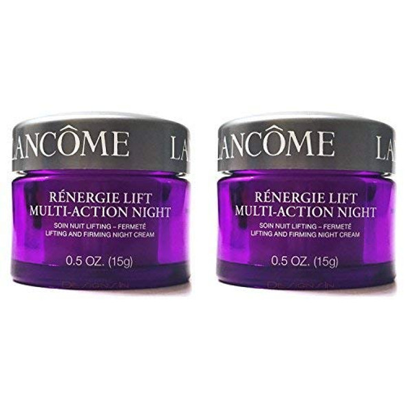 Renergie Lift Multi-Action Night Lifting and Firming Night Cream for All Skin Types, 2 Jars, 0.5 oz. Each
