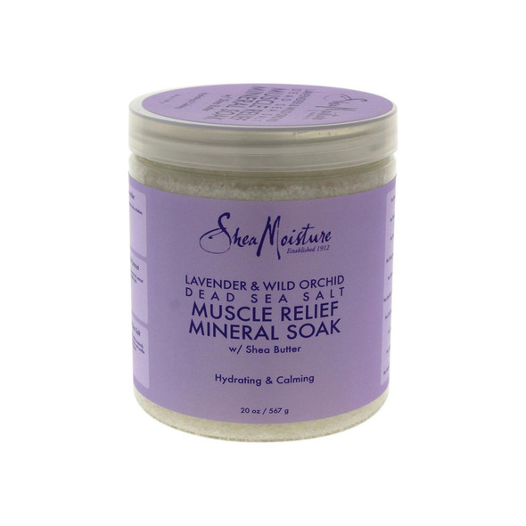 Shea Moisture Lavender & Wild Orchid Dead Sea Salt Muscle Relief Mineral Soak for Unisex 20 oz