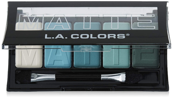 L.A. COLORS 5 Color Matte Eyeshadow, Teal Argyle, 0.25 Oz