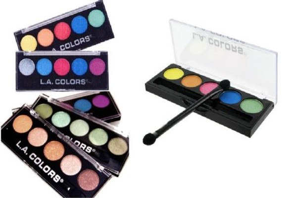 LOT of 5 designer metalic eye shadows with 25 colors EYEshadow palette