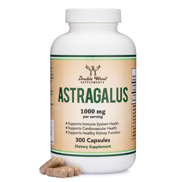 Double Wood Supplements Astragalus Root Capsules - 1,000mg Per Serving 300 Capsules