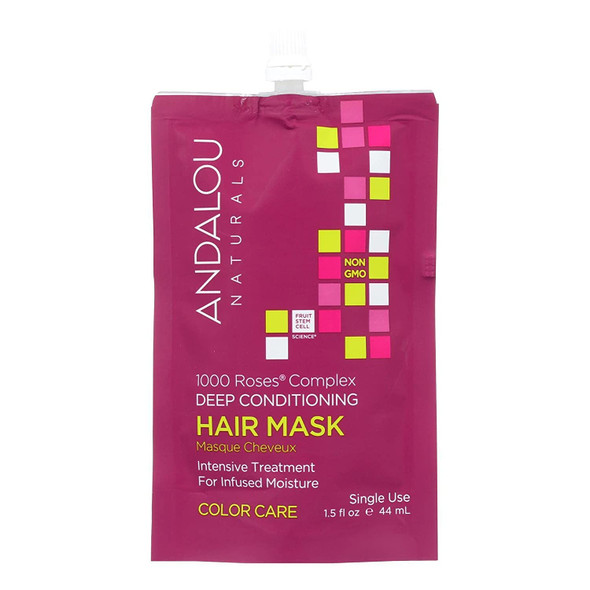 Andalou Naturals 1000 Roses Complex Color Care Deep Conditioning Hair Mask, 1.5 Fluid Ounce - 6 per case.