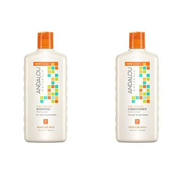 Andalou Naturals Argan Oil & Shea Moisture Rich Shampoo + Conditioner