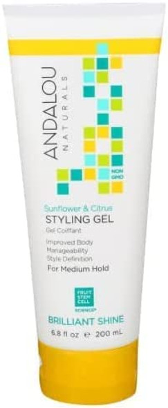 Andalou Naturals Healthy Shine Styling Gel, Sunflower Citrus 6.8 oz (Pack of 3)