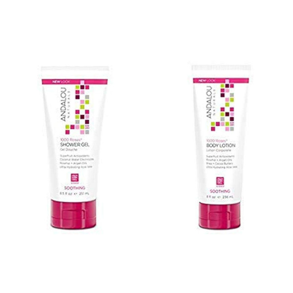 Andalou Naturals 1000 Roses Soothing Shower Gel + Body Lotion