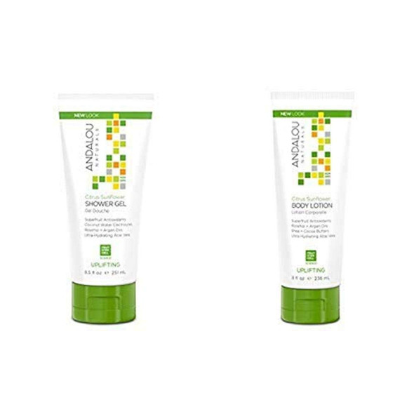 Andalou Naturals Citrus Sunflower Uplifting Shower Gel + Body Lotion