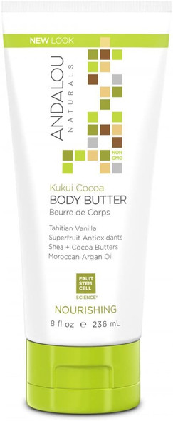 Andalou Naturals Kukui Cocoa Body Butter, 8 Ounce - 1 Each.