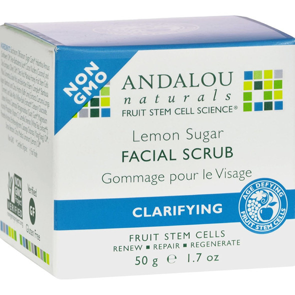 Andalou Naturals Clarifying Facial Scrub Lemon Sugar, 1.7 Ounce