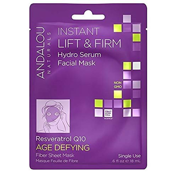 Andalou Naturals Instant Lift & Firm Hydro Serum Beauty Facial MaskA 0.6 Fo Pack of 6