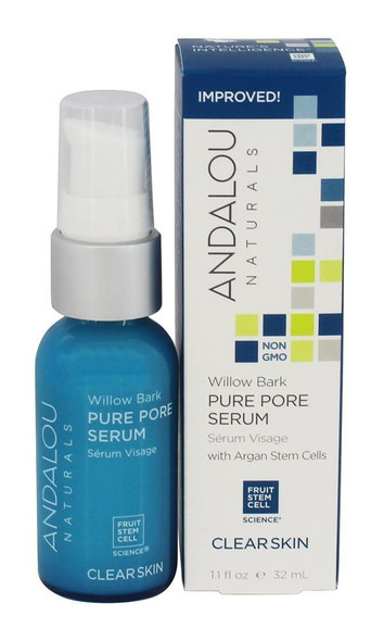 Pure Pore Serum, Clear Skin, Willow Bark, 1.1 fl oz (32 ml), Andalou Naturals