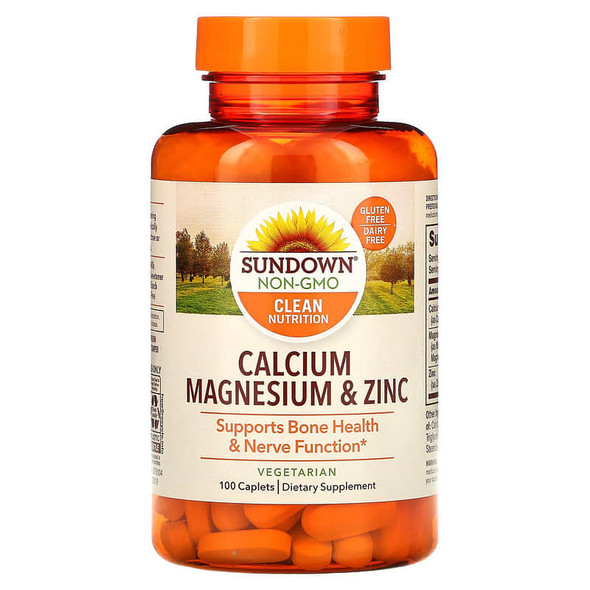 Sundown Calcium Magnesium and Zinc Caplets 100 Caplets