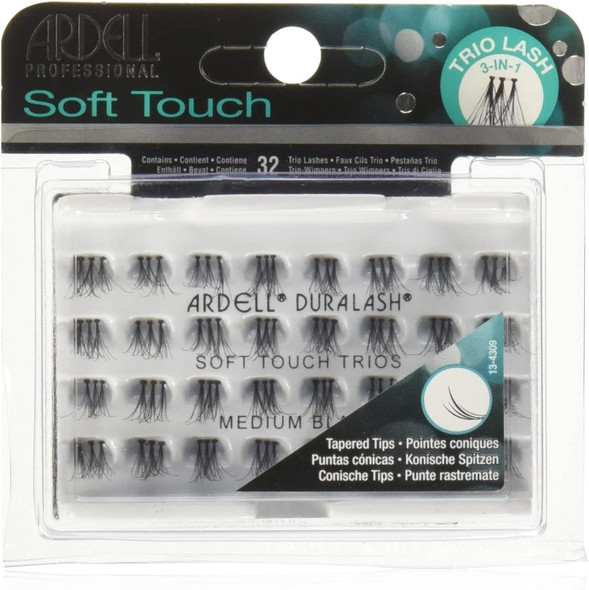 ARDELL Soft Touch Trios Individuals Eye Lashes, Medium, Black