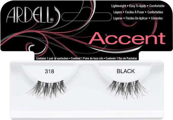 Ardell Accent Style Eye Lashes Number 318, Black