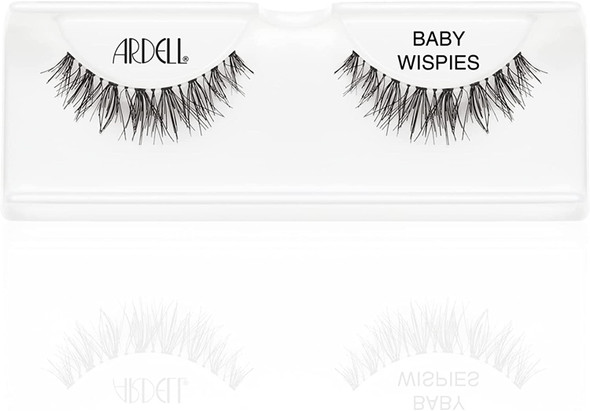 Ardell False Eyelashes Baby Wispies Black Light Volume Short Length Signature Wispies Criss-Cross Feathering Curl Comfortable Invisiband Vegan-Friendly Cruelty-Free False Lashes