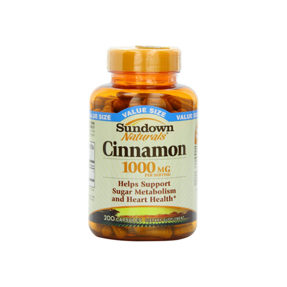 Sundown Naturals Cinnamon 1000mg Capsules, 200 ea