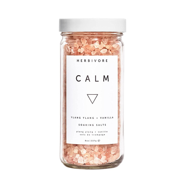 Herbivore Botanicals Calm Soaking Salts - Inviting Blend of Pink Himalayan Salts, Ylang Ylang and Vanilla Creates a Relaxing Bathing Experience (8 oz)