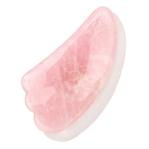 Herbivore Botanicals Rose Quartz Gua Sha - Gemstone Facial Tool Supports Lymphatic Drainage and Reduces Puffiness (1 count)