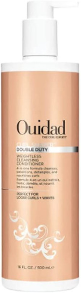 Ouidad, Curl Shaper Double Duty Weightless Cleansing Conditioner, Infuses Moisture Enhances Natural Curls, 16oz