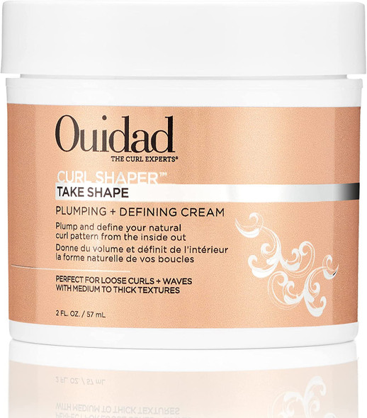 Ouidad, Curl Shaper Take Shape Plumping + Defining Cream, Fast-Absorbing Builds Body and Definition, 2.0z