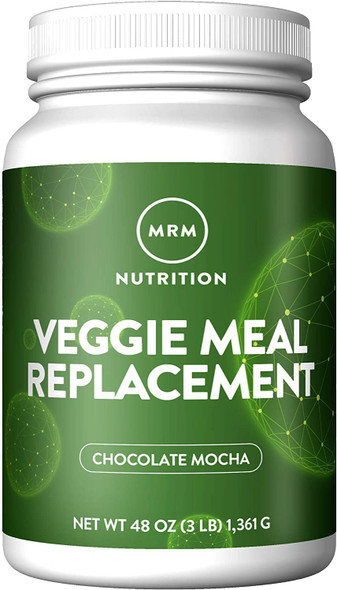 MRM Nutrition Veggie Meal Replacement Protein | Chocolate Mocha Flavored | 22g complete plant based protein | Meal on-the-go | Mediate hunger | Balanced macronutrient formula | 28 servings