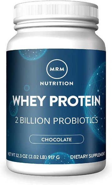 MRM Nutrition Whey Protein | Chocolate Flavored |18g Protein | with 2 Billion probiotics + Digestive enzymes + BCAAs | High Absorption + Digestion | Hormone + antibiotic Free | 33 Servings