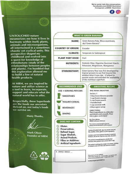 MRM - Organic Green Banana Powder 8.5 oz