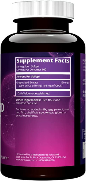 MRM - Grape Seed Extract 120mg (114mg OPCs) 100 Vcaps