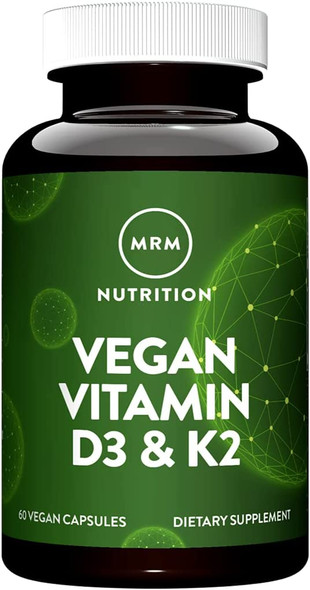 Nutrition Vegan Vitamin D3 & K2 | Bone + Cardiovascular Health | 2500 IU/80mcg | Immune Function | 60 Servings