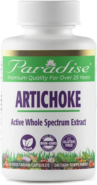 Paradise Herbs - Artichoke - Helps Support Healthy Cholesterol Levels + Helps Support Healthy Liver Function + Supports Healthy Digestion - 60 Count