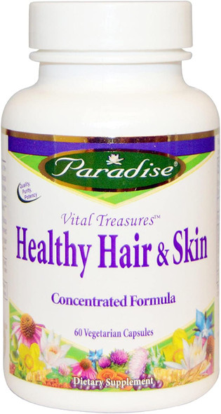 Vital Treasures - Supporting Healthy Skin And Maintaining Hair Color And Fullness, 60 Vcaps,(Paradise Herbs)